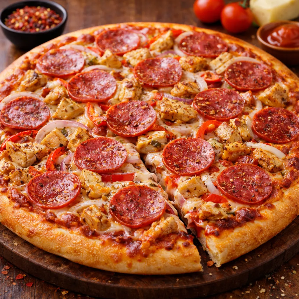 Salami Chicken Pizza  (Regular)